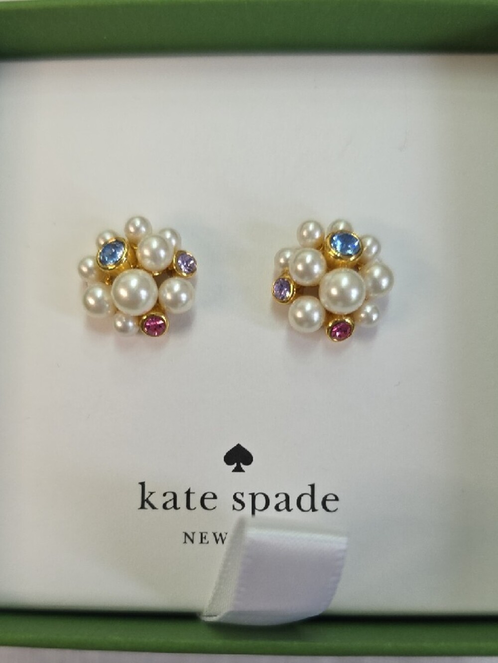 kate spade Gold Pearl Caviar Cluster Stud Earrings